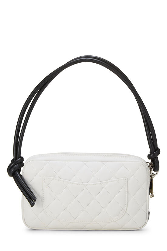 Chanel White Quilted Calfskin Cambon Ligne Pouchette