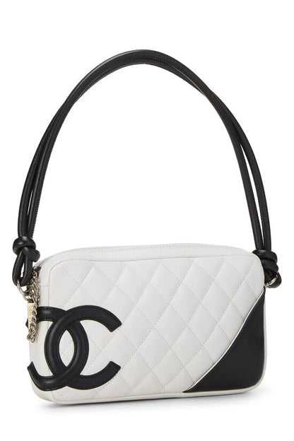 Chanel White Quilted Calfskin Cambon Ligne Pouchette