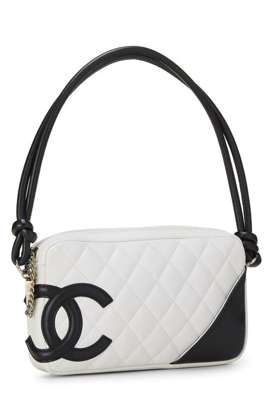 Chanel White Quilted Calfskin Cambon Ligne Pouchette