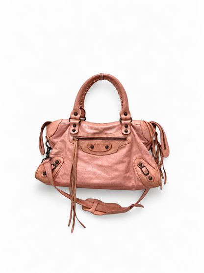 Vintage Balenciaga pink leather city bag