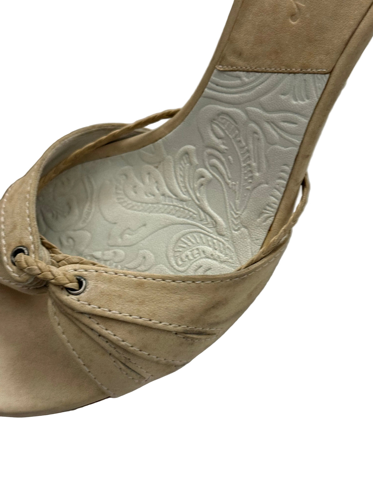 Vintage Dior ‘Beige Embroidered leather’ Tortoise shell heels
