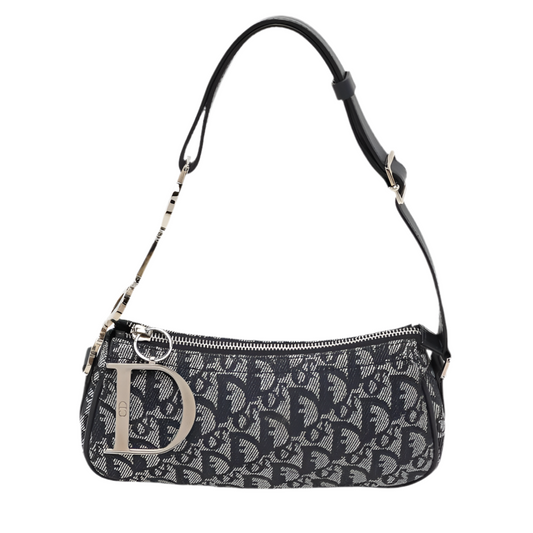 Dior Blue Oblique Canvas and Leather Diorissimo Shoulder Bag