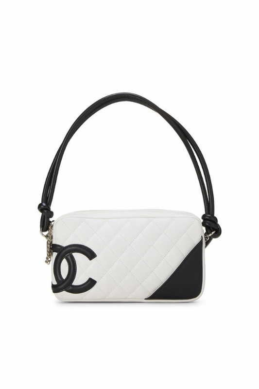Chanel White Quilted Calfskin Cambon Ligne Pouchette