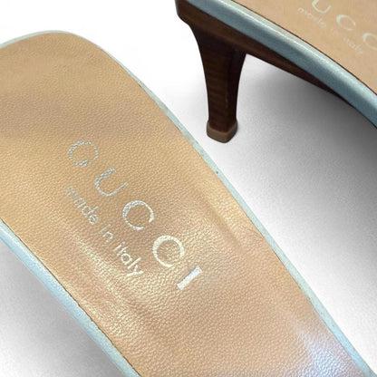 Gucci by Tom Ford mint double strap sandal heels