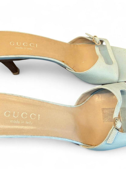 Gucci by Tom Ford mint double strap sandal heels