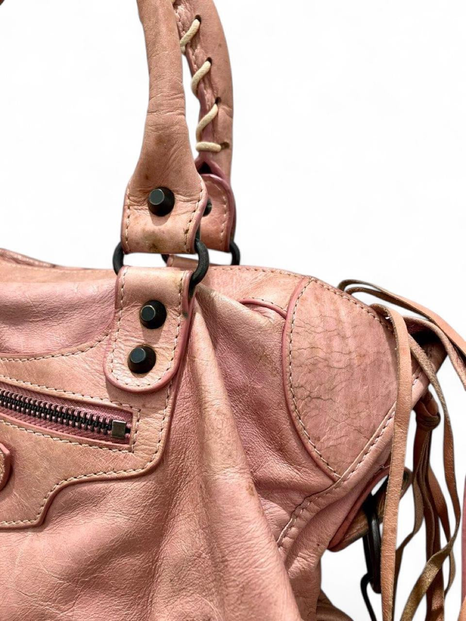 Vintage Balenciaga pink leather city bag
