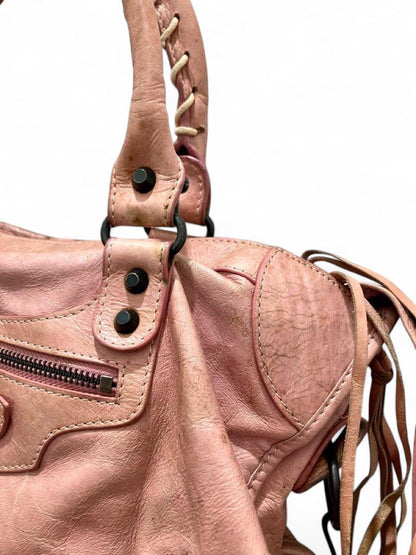 Vintage Balenciaga pink leather city bag