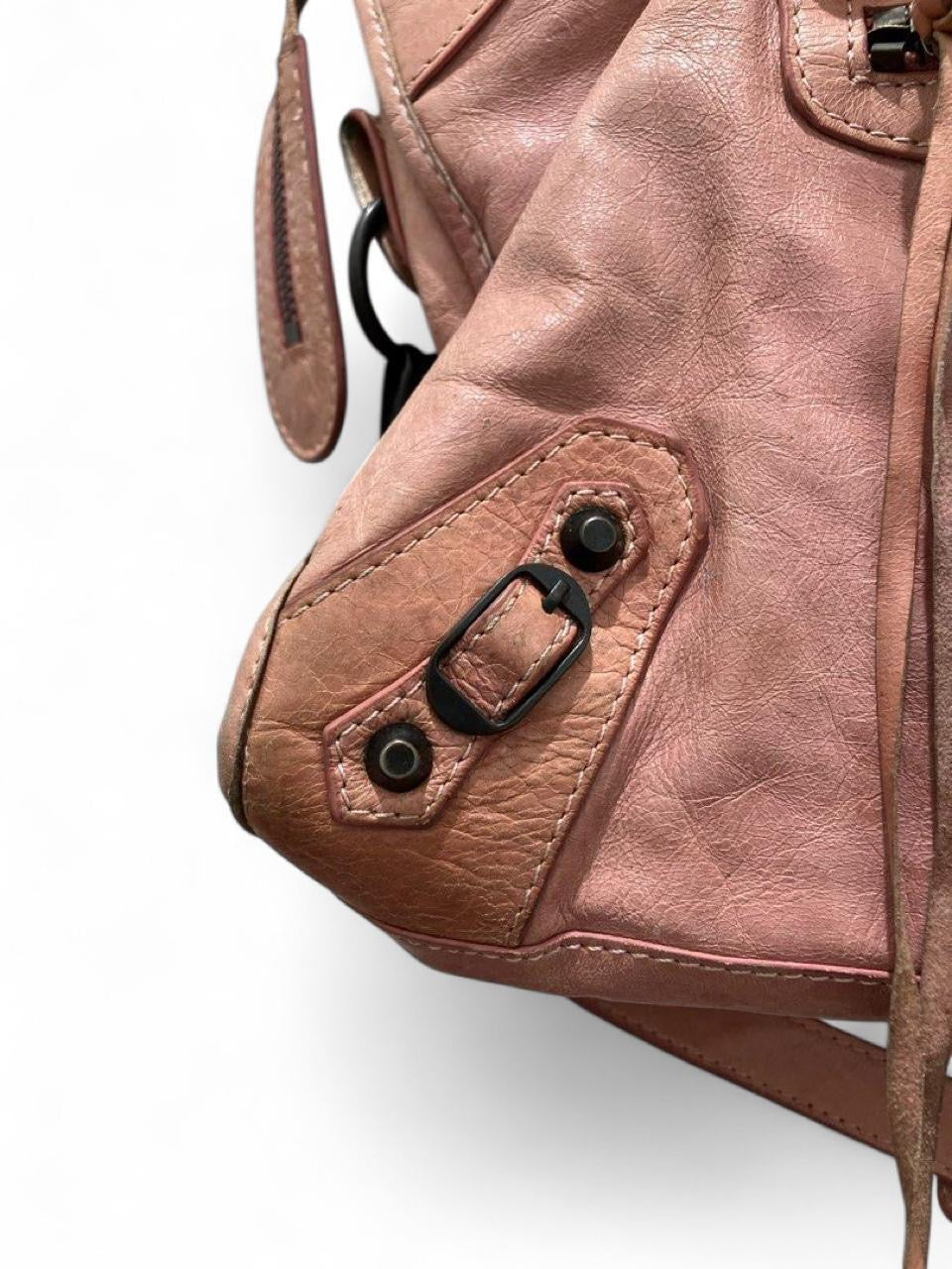 Vintage Balenciaga pink leather city bag