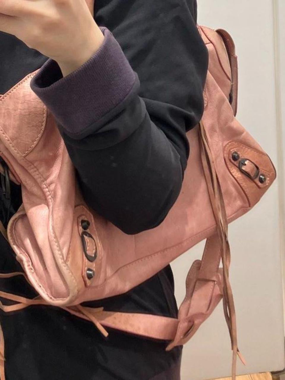 Vintage Balenciaga pink leather city bag